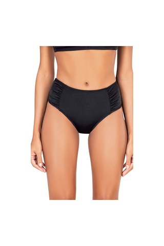 Endeep Kadın Büzgülü Kalın Kenarlı Siyah Bikini Altı Siyah
