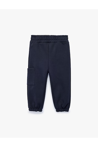 Koton Beli Lastikli Şardonlu Cepli Jogger Eşofman Altı Lacivert 7wmb40056tk