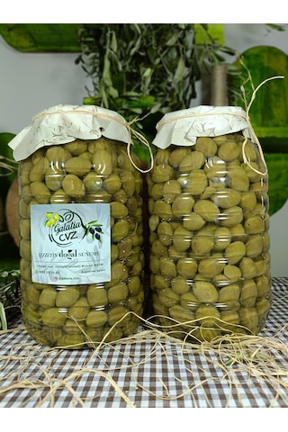Aydın Yöresi Memecik Cinsi Sofralık Tatlandırılmış Kırma Yeşil Zeytin 4 Kg