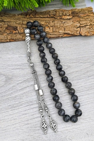 Erkek Doğal Taş Lavrakit Tesbih Ve Bileklik Set 8 Mm Bt040 Gri
