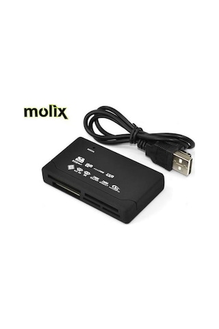 Molix Card Reader Kart Okuyucu Sd-Mmc-Microsd-M2-Xd-Cf Kart Okuma
