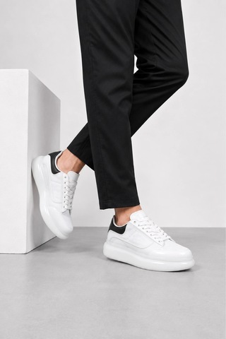 Ht Hotin Palermo Erkek Kalın Taban Sneaker Modern Günlük Spor Ayakkabı - Beyaz