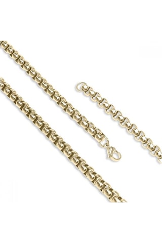 Erkek Arnavut Çelik Kolye 6mm 9180 Altın