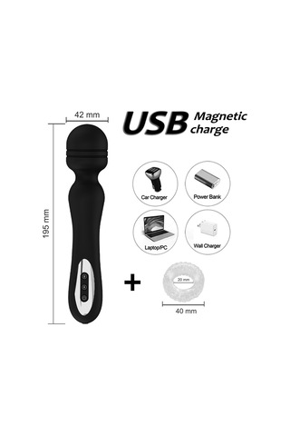 Teltree 360 Bükülebilir Başlı, 12 Ayarlanabilir Seviyeli, Su Geçirmez Kadın Masaj Aleti - Usb Şarjlı