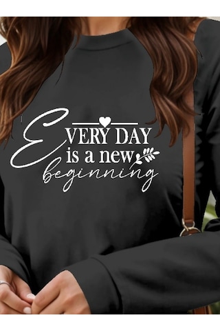 Tua Moda Kadın Uzun Kollu Bisiklet Yaka Kısa Viskon Iki Iplik Elbise Antrasit