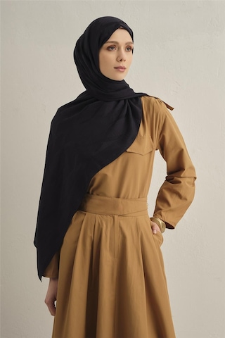 Armine Lyocell Naia Zikzak Desen Şal 1- 03 Siyah