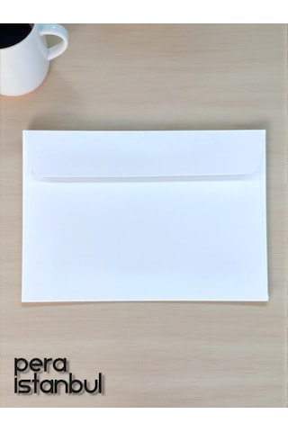 100 Adet C6 Beyaz Davetiye Lüks Tebrik Kartı Mektup Mühür Cüzdan Büyük Kapasiteli Zarf 114x162mm