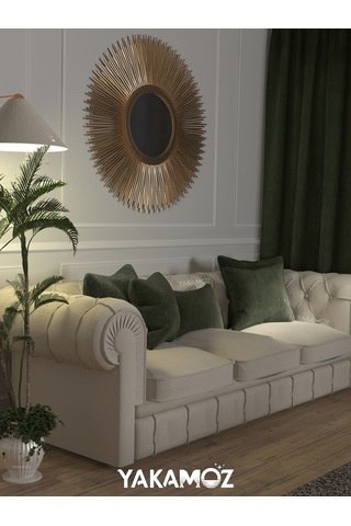 Br Yakamoz Sarmaşık Yeşili Kırlent , Yastık Kılıfı Kadife Görünümlü Velvet Touch Serisi Sarmaşık Yeşili