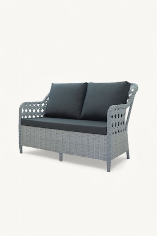 İcon Raddan 2+1+1 Çay Seti Balkon Teras Bahçe Mobilyası El Örgüsü Raddan 4 Kişilik Oturma Grubu Açık Gri