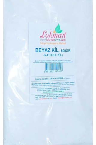 Beyaz Kil Öğütülmüş Doğal Saf Naturel 500 Gr Paket