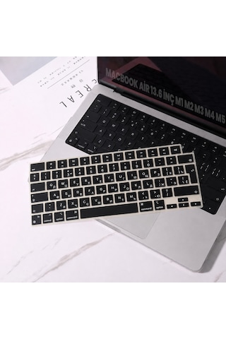 Macbook Air 13.6 İnç M2 M3 M4 M5 A2681 A3113 A3240 A3449 Uyumlu Rusça İngilizce Q Klavye Koruyucu Diğer