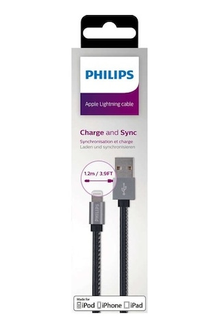 Philips Uyumlu DLC2508B/97 1.2 Metre Deri Mfı Lisanslı Lightning Kablo