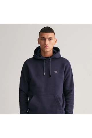 Gant Erkek Lacivert Regular Fit Kapüşonlu Sweatshirt-lacivert Lacivert