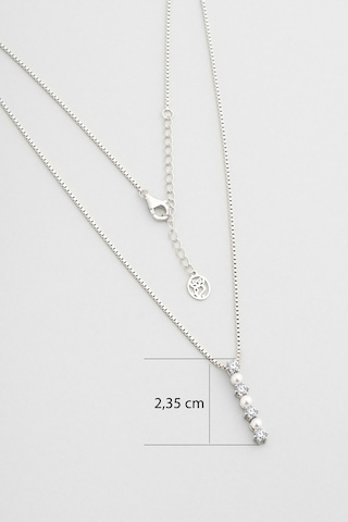 So Chic Marie 18 Ayar Beyaz Altın Kaplama 45 Cm Gümüş İnci Kolye Beyaz