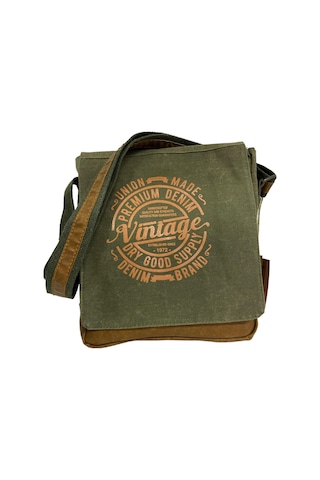 Old Cotton Cargo Kaliteli Su Geçirmez Kanvas Postacı Çantası Western Bag 25 Cm X 30 Cm Haki - Camel