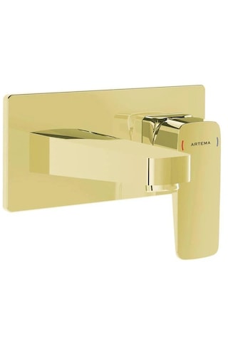 Artema A4273874 Root Square Ankastre Lavabo Bataryası Soft Altın