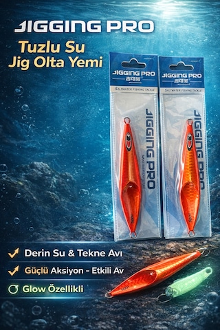 100 Gr Slow Jig Yemi 2'li Set - Glow Özellikli Derin Su Balık Avı Seti