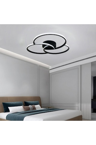 Tavan Led Avize Snow 3x40cm Plafonyer Siyah - Sarı