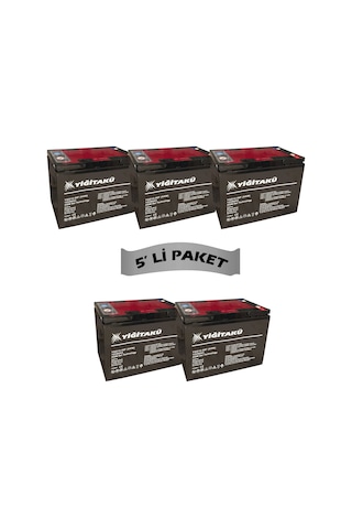 Yiğit Akü 12v 80ah Jel Elektrikli Bisiklet Aküsü 5'li Set