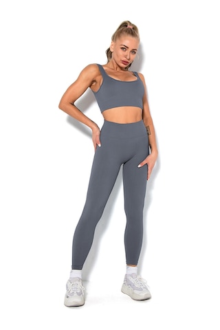Yunboo Kadınlar İçin Nefes Alabilen Esnek Yoga Takımı - Sporcu Sütyen Ve Tayt Seti Gri