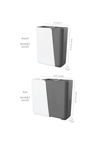 Ayarlanabilir Sürgülü Kaşıklık Ve Bıçaklık Organizer, 2-3 Bölmeli, Gri Açık Gri