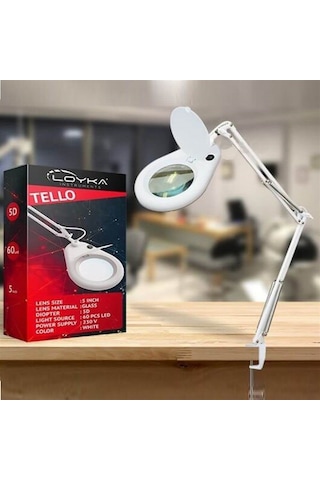 Tello Led Işıklı Masa Bağlantılı Büyüteç 5x