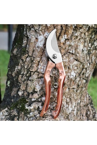 Mufunye Stainless Steel Bahçe Budama Makası - 35mm Kalın Dal Kesici, Ergonomik Anti Kayma Kollu, Otomatik Yaylı Ve Güven Kilitli