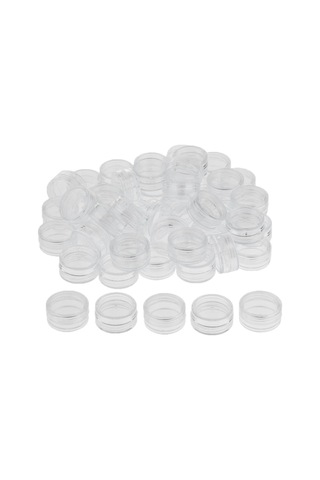 Suntek 50 Parça 3g Plastik Pot Kavanoz Losyon Krem Örnek Boş