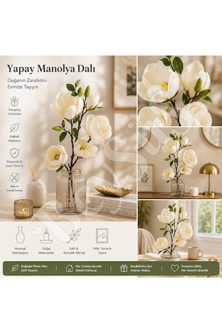Yapay Manolya Buketi 90 Cm Beyaz