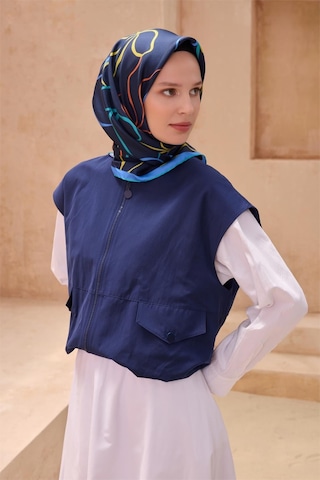 Belli İpek Eşarp - 4113-80 Lacivert Twill