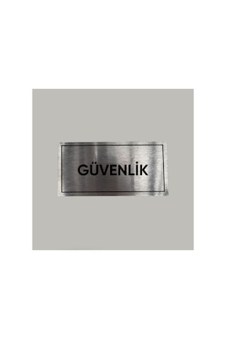 Aluminyum Kapı İsimliği Güvenlik Yazılı Arkası Yapışkanlı 10x20 Cm