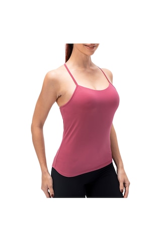 Kosona Kadınlar İçin Meşe Kırmızısı Yoga Spor Vücut Şekli Belirten Tayt - Çıkarılabilir Büst Pad Ve Kaymaz Arka Çapraz Askılı Kırmızı