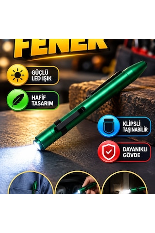 Led Kalem Fener Klipsli, Hafif Ve Taşınabilir Aydınlatma Aracı