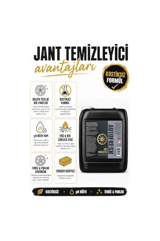 Jant Temizleyici Oto Araç Jant Temizleyici 5 Lt Kostiksiz Formül