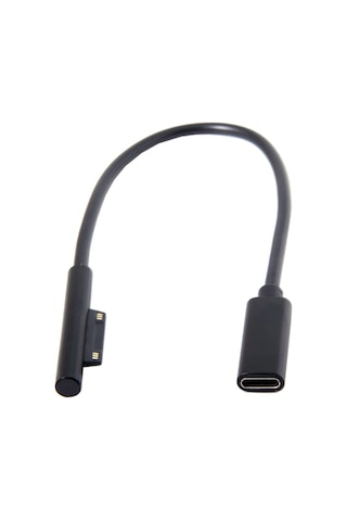 Sones Microsoft Surface Pro 5/6 İçin Type-c / Usb-c Ana Döner Ekici Tablet Güç Şarj Kablosu, Boyut: 30 Cm Siyah