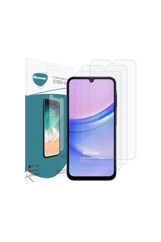 Microsonic Samsung Galaxy Uyumlu A06 Screen Protector Nano Glass Cam Ekran Koruyucu 3 Lü Paket