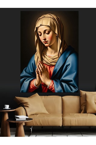 Ahşap Tablo Dua Eden Meryem Ana