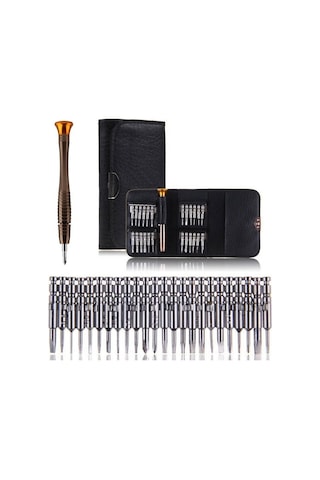 Orret Home 25 Parça Hassas Tornavida Seti, Deri Çantalı, Krom-vanadyum Çelik, Pc/laptop/telefon/gözlük Tamir Seti, Torx/düz/yıldız Uçlu