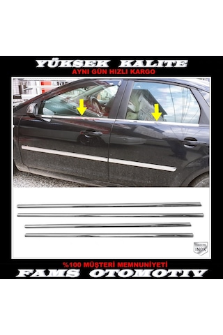 Ford Focus 2 Krom Cam Çıtası 4 Prç. 2004-2010 P. Çelik Uyumlu