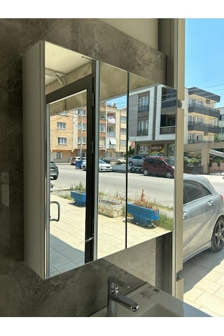 Banyo Dolabı Lavabolu Aynalı 65 Cm
