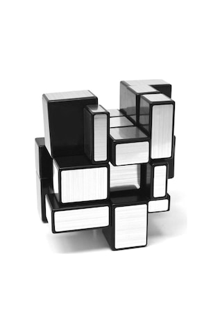 Geometrik Zeka Küpü 3x3 Farklı Şekiller Zor Bulmaca Zeka Oyuncakları Metalik Gri
