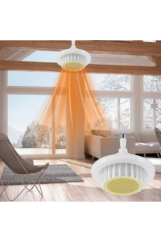 Istıcılı, Kumandalı, 3 Işık Modlu Led Ampul Isıtıcı Led Avize Ortam Isıtan 36 Watt 3900 Lümen Ampul