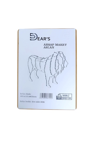 Ahşap Maket Aslan 191 X 131 X 63mm