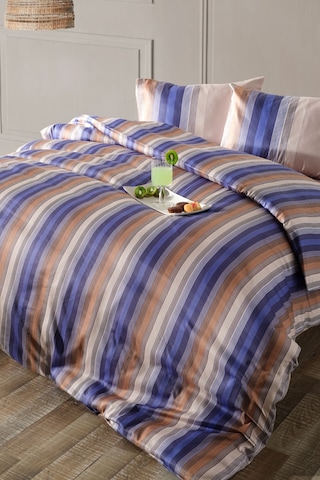 Doqu Home Saten Nevresim Takımı Maestro Çift Kişilik - Mavi Çok Renkli