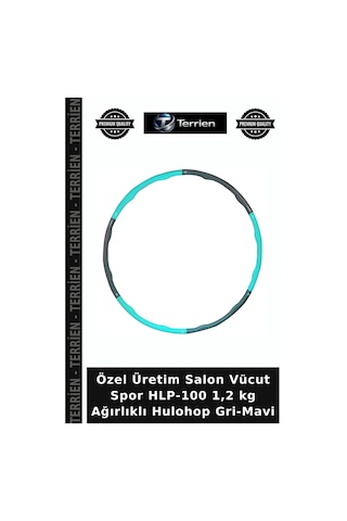 Özel Üretim Salon Vücut Spor Hlp-100 1,2 Kg Ağırlıklı Hulohop Gri-mavi