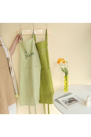 Yuntech01 Kahve Rengi Japon Stil Antrenörlü, Yağa Ve Kirdirici Dayanıklı, Harf Desenli, Kollüksüz Mutfak Fırın Apronu