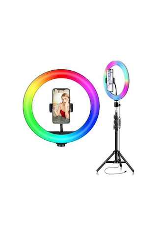 14 İnç Profesyonel Rgb Ring Light Seti Halka Işık Ve Tripod