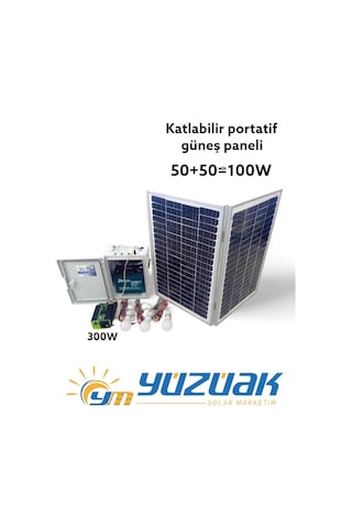 Yüzüak 24 AH Akü 100W Panelli TV-Laptop-Lamba ve Telefon Şarj Sistemi