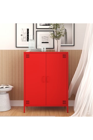 Pera Metal Dolap 2 Kapılı 80,50 X 40 X 109,50 Cm - 9 Renk Seçeneği Bulunmaktadır Ral 3020 Kırmızı
