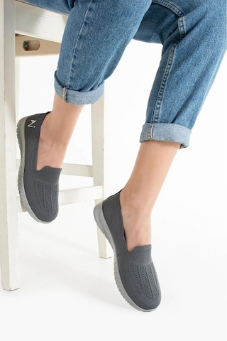 Adımist Kadın Örme Ses Yapmaz Ortopedik Rahat Hafif Günlük Sneaker Ayakkabı Gri